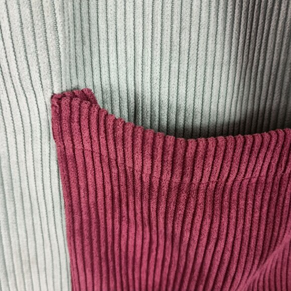 Corduroy Colorblock Shacket Patchwork Womens M Dopamine Dressing Kidcore Shein - Picture 2 of 8